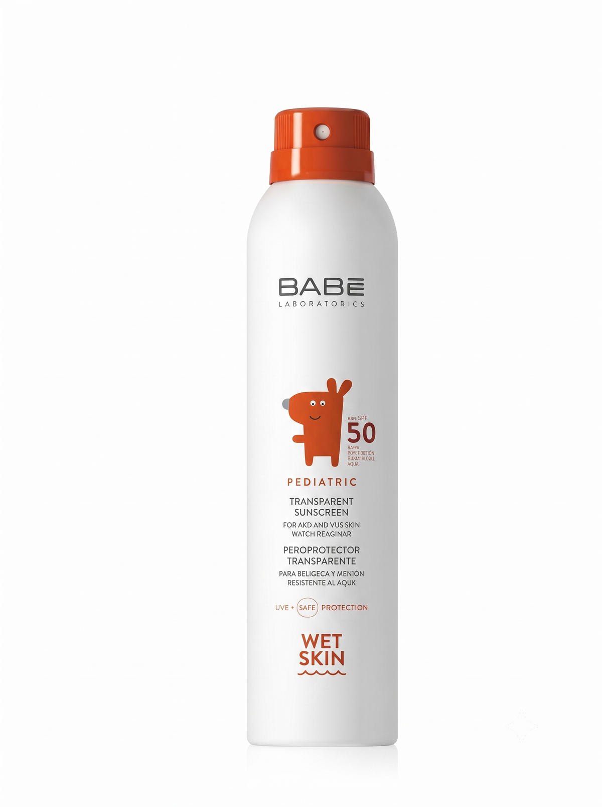 BABE Pediatric Transparent Sunscreen Wet Skin SPF 50