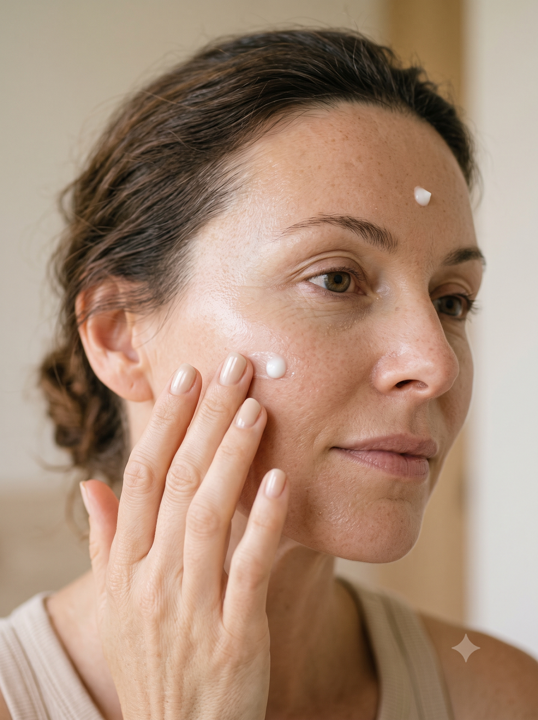 Dispense 1–2 pumps onto your fingertips and gently massage over the face and neck