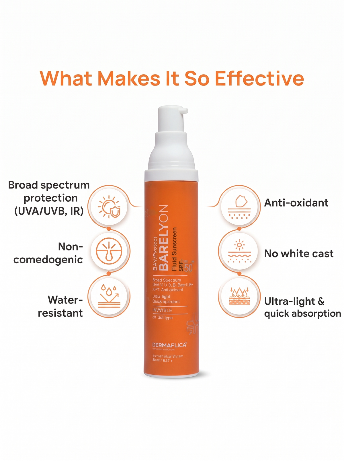 Dermatica Ray Protect BarelyOn Fluid Sunscreen SPF 50