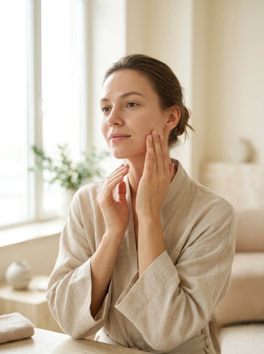 Finish with a broad-spectrum sunscreen; add moisturizer if needed.