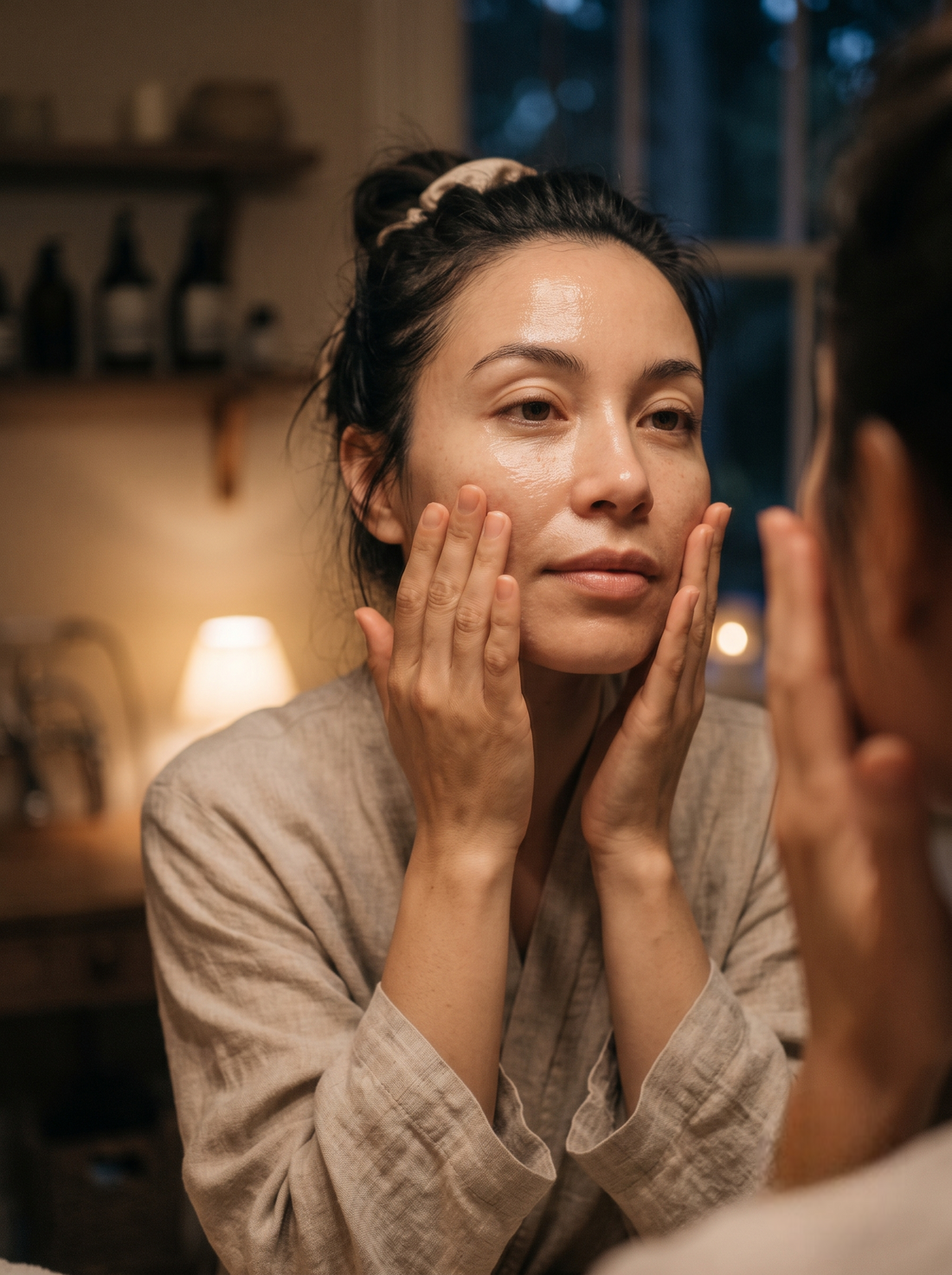 Gently massage the cream into the skin using smooth circular motions until fully absorbed.
