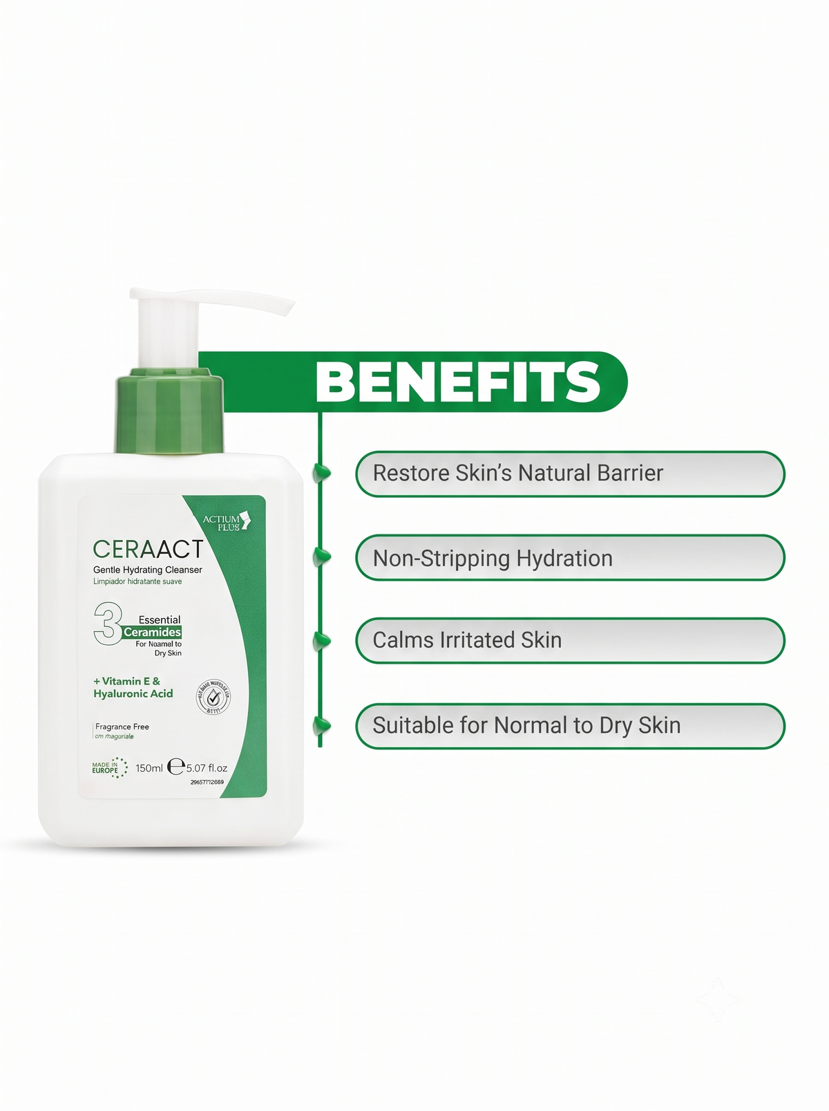 Actium Plus CERAACT Gentle Hydrating Cleanser 150ml
