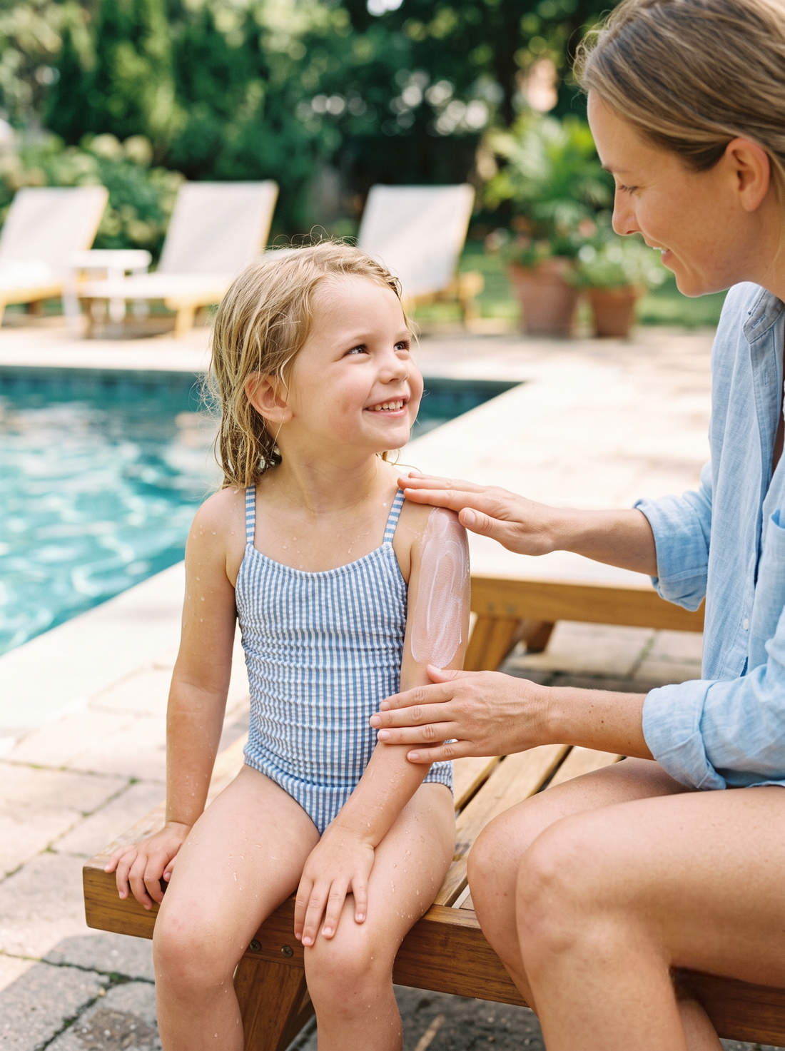 Reapply sunscreen after swimming, sweating, or whenever additional sun protection is needed.