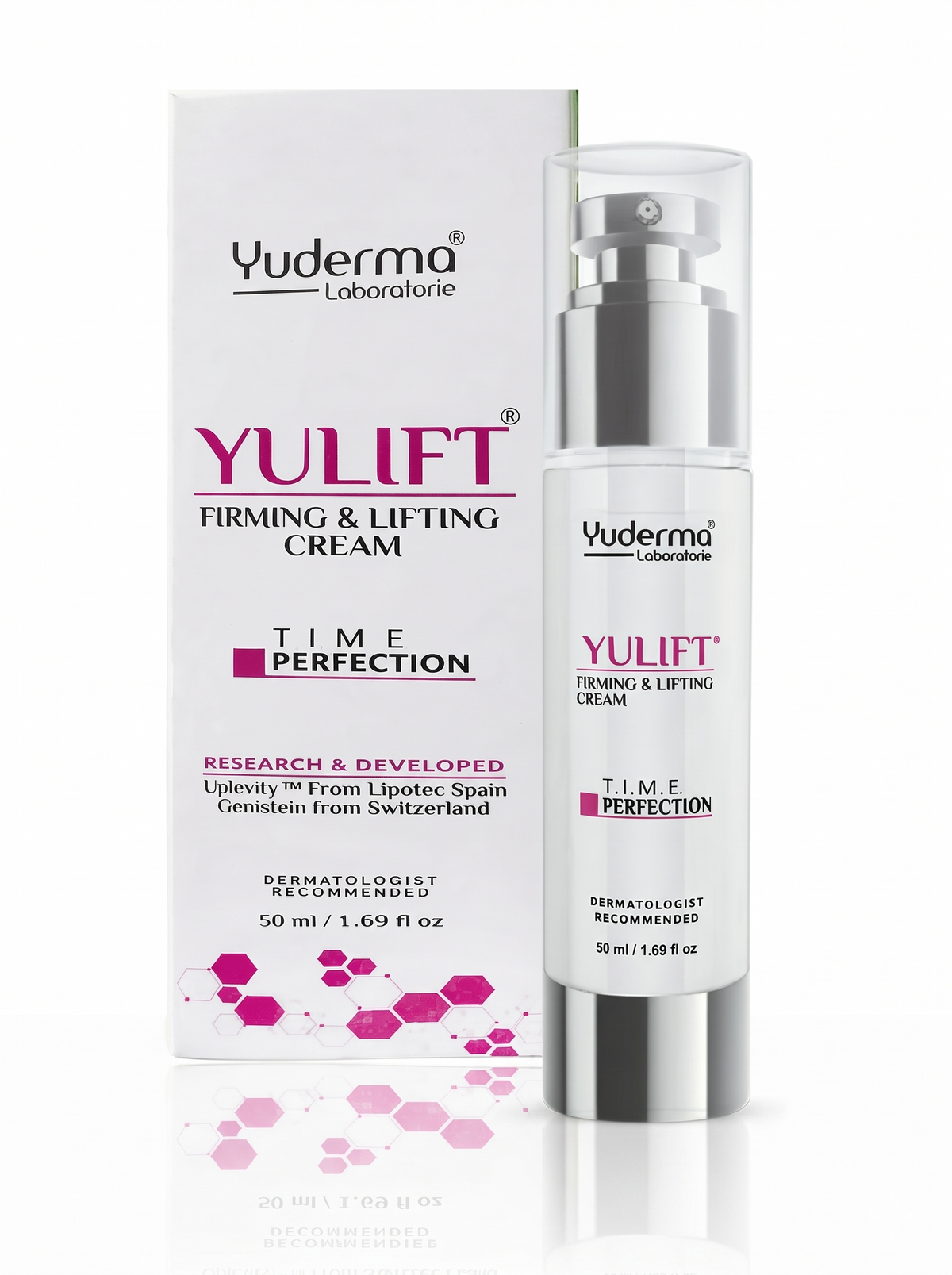 Yuderma Yulift Firming and Lifting Cream (50 ml) is a targeted anti-gravity moisturizer designed to firm sagging facial contours and restore youthful elasticity. Enriched with firming peptides, it lifts and tightens skin while smoothing deep wrinkles.