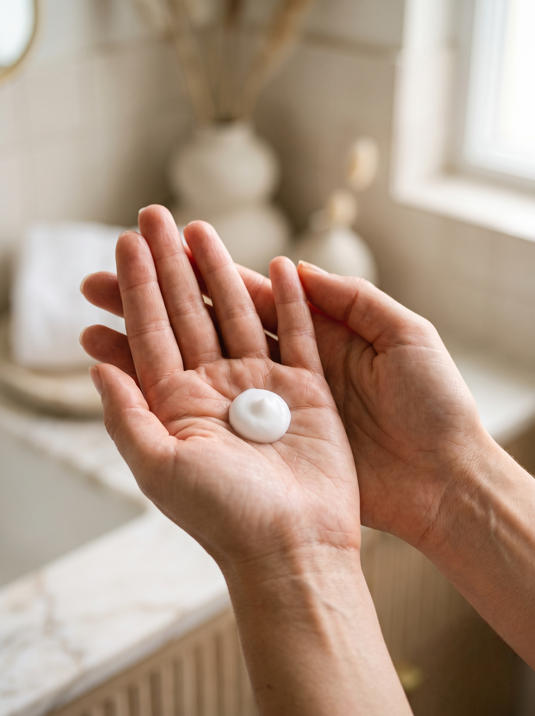 Take a small amount of shampoo into your palm