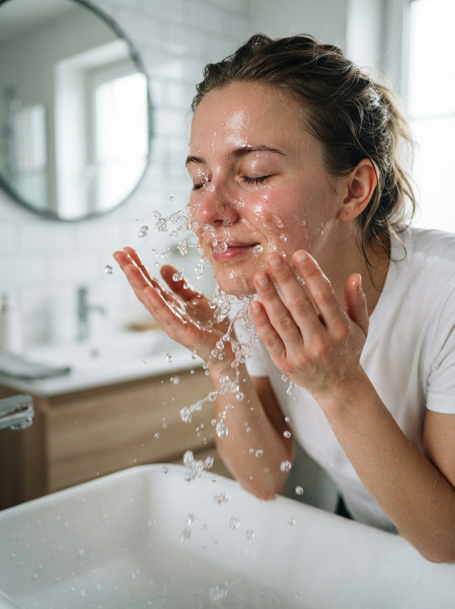 plash your face and body thoroughly with lukewarm water
