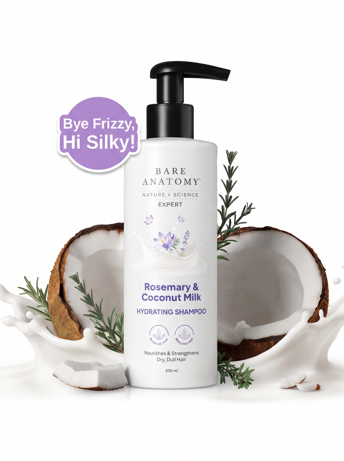 Bare Anatomy Rosemary & Coconut Milk Hydrating Shampoo