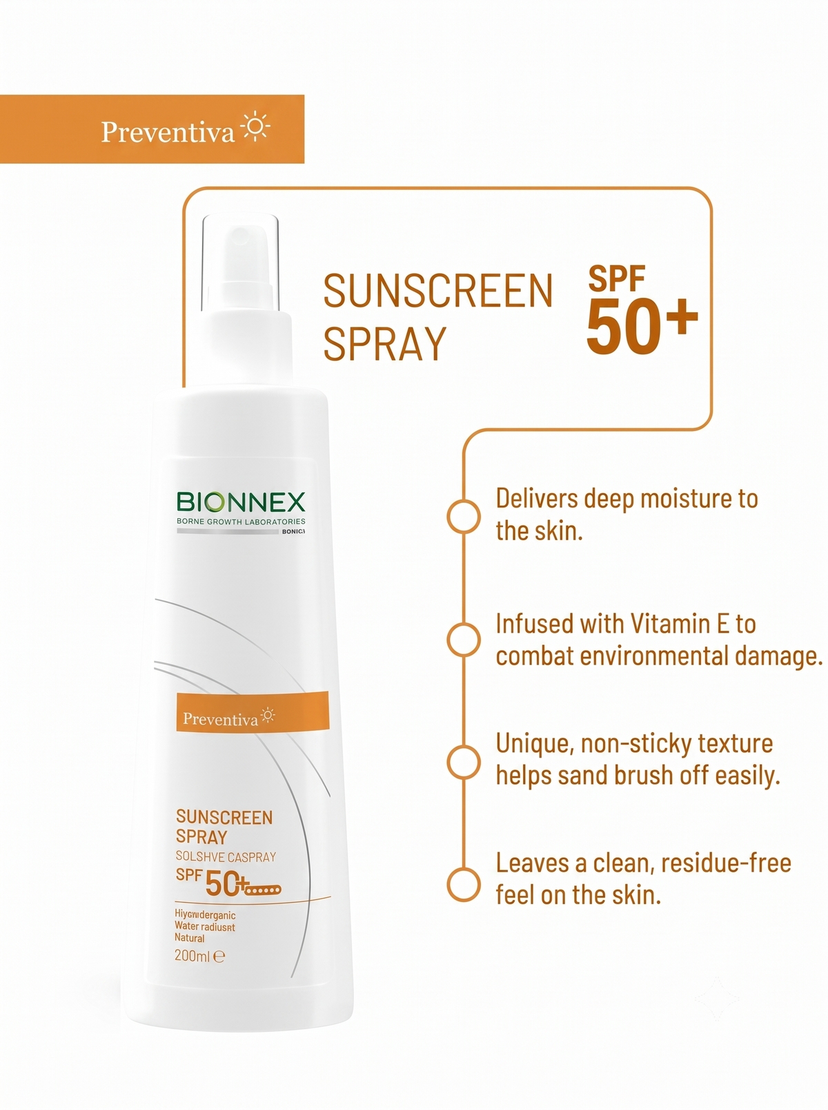 Bionnex Preventiva Sunscreen Spray SPF 50+