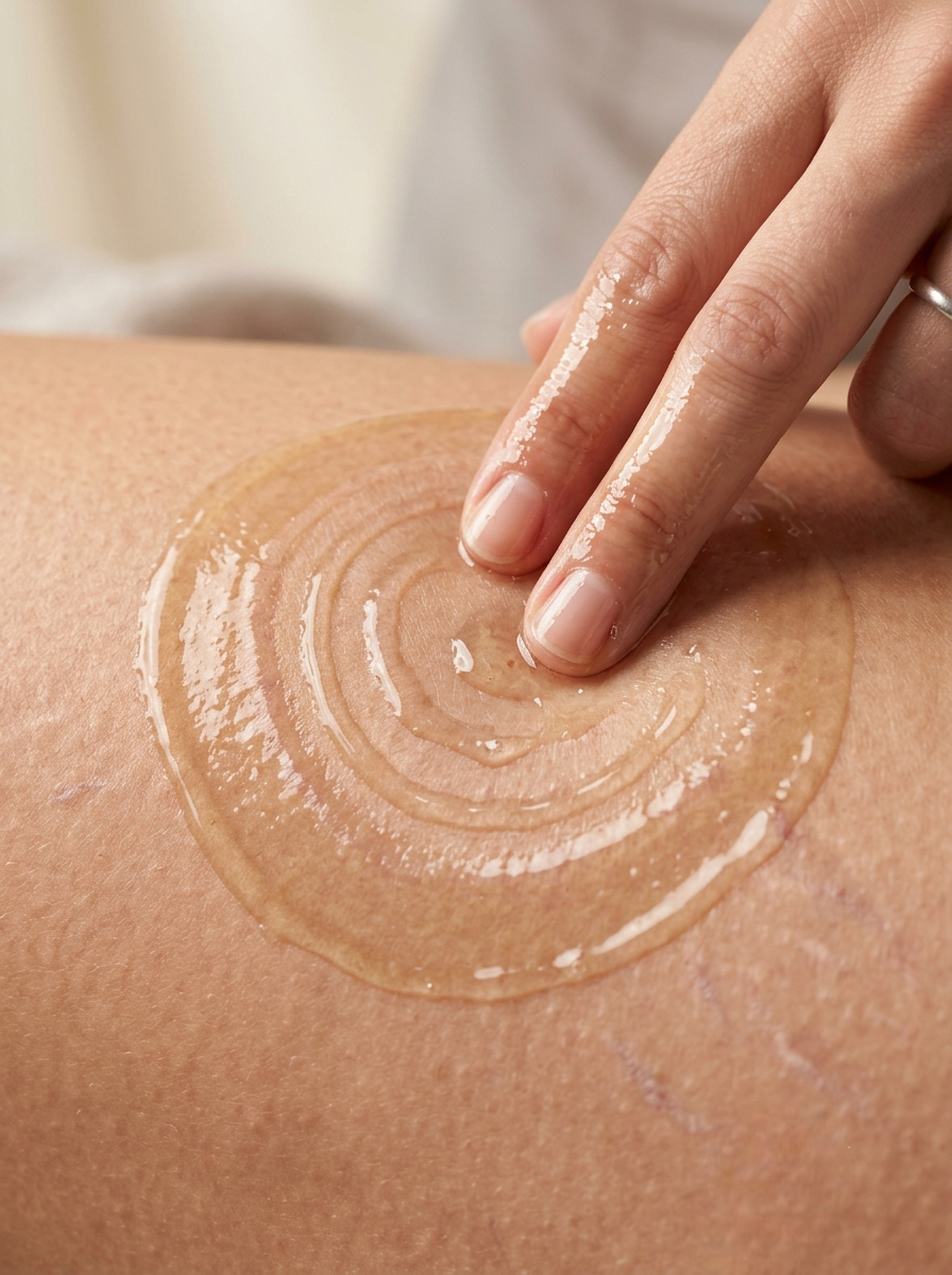 Massage the oil into the skin using gentle circular motions.