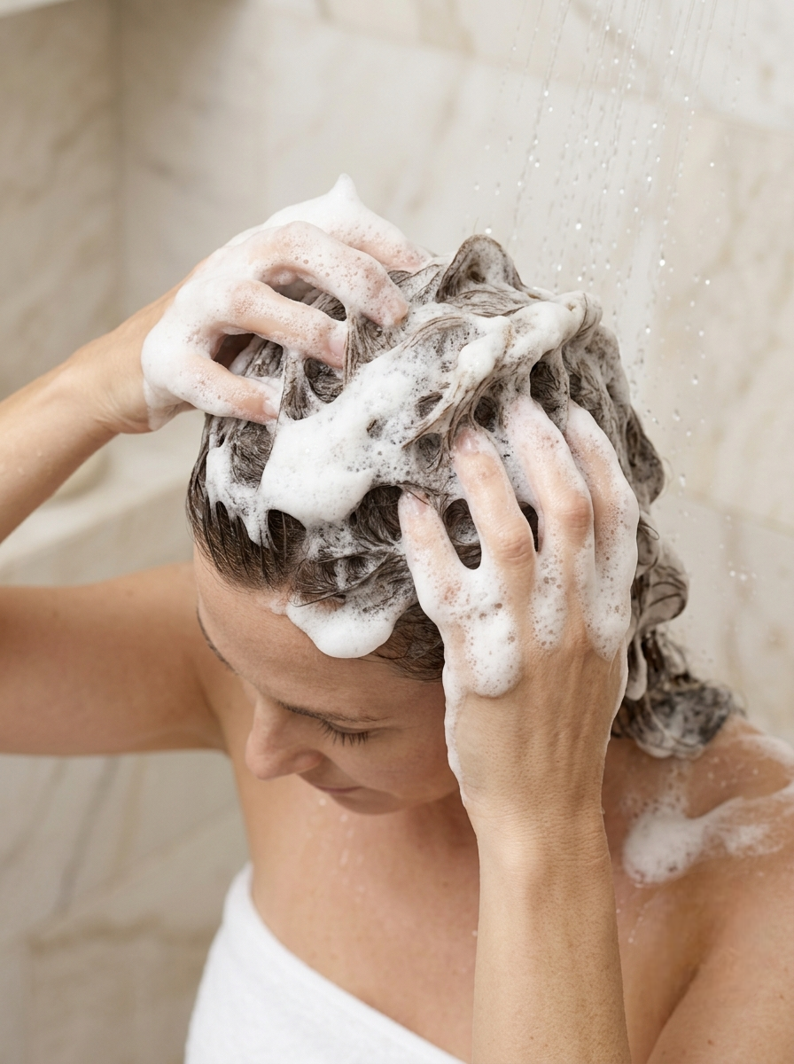 Apply Shampoo and Create a Lather