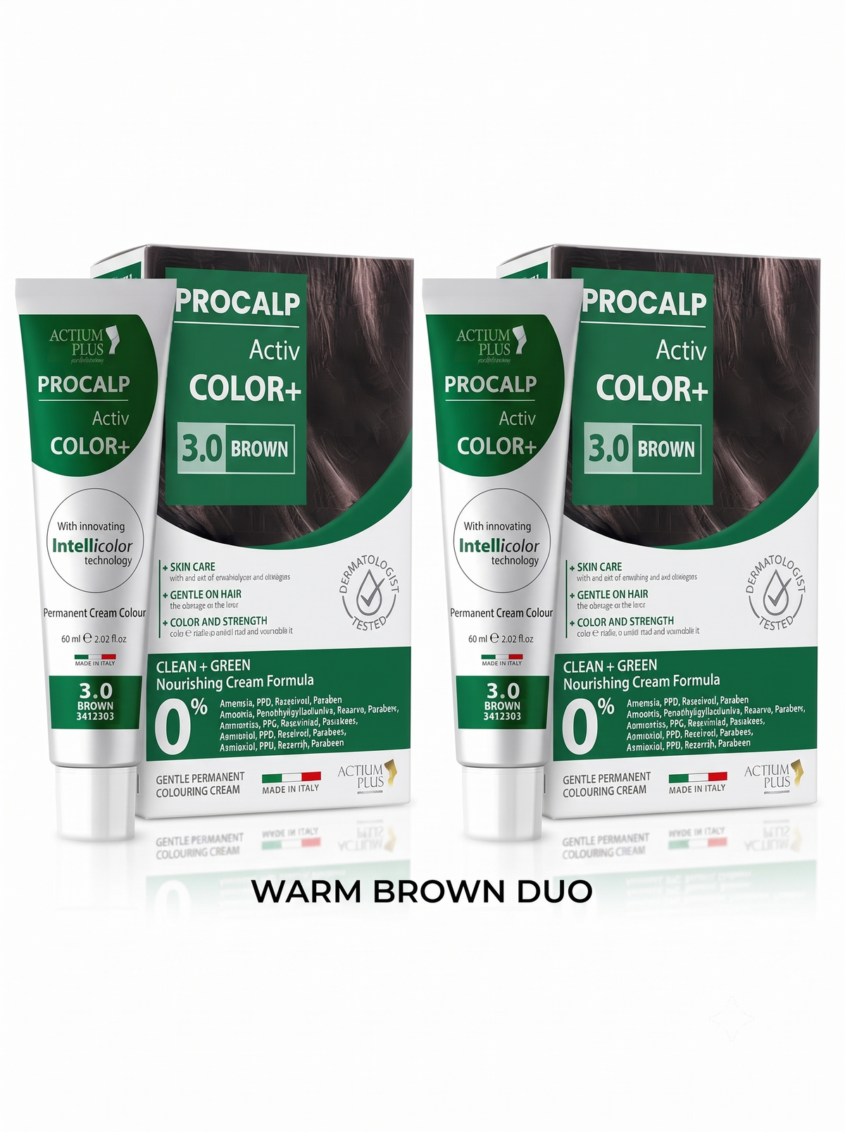Actium Plus PROCALP Activ Color+ | Brown 3.0 + Brown 3.0 Warm Brown Duo