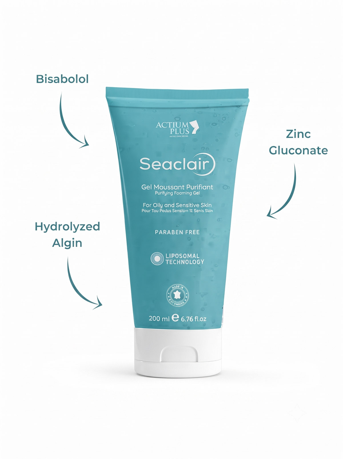Actium Plus Seaclair Gel Moussant Purifiant For Oily and Sensitive Skin 200ml