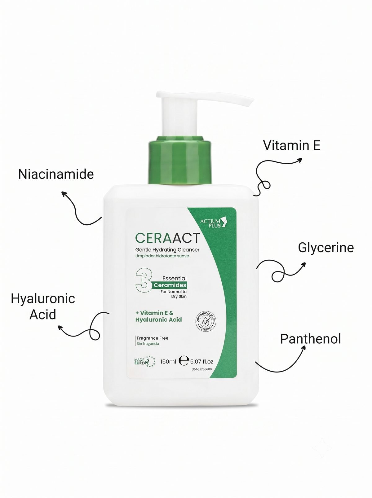 Actium Plus CERAACT Gentle Hydrating Cleanser 150ml