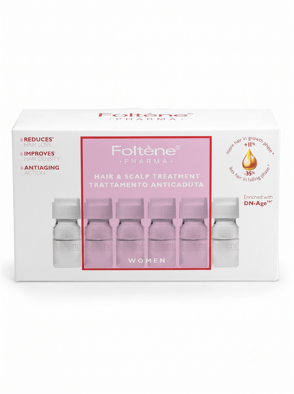Foltene Pharma Hair & Scalp Treatment for Women 12 Vials × 6ml