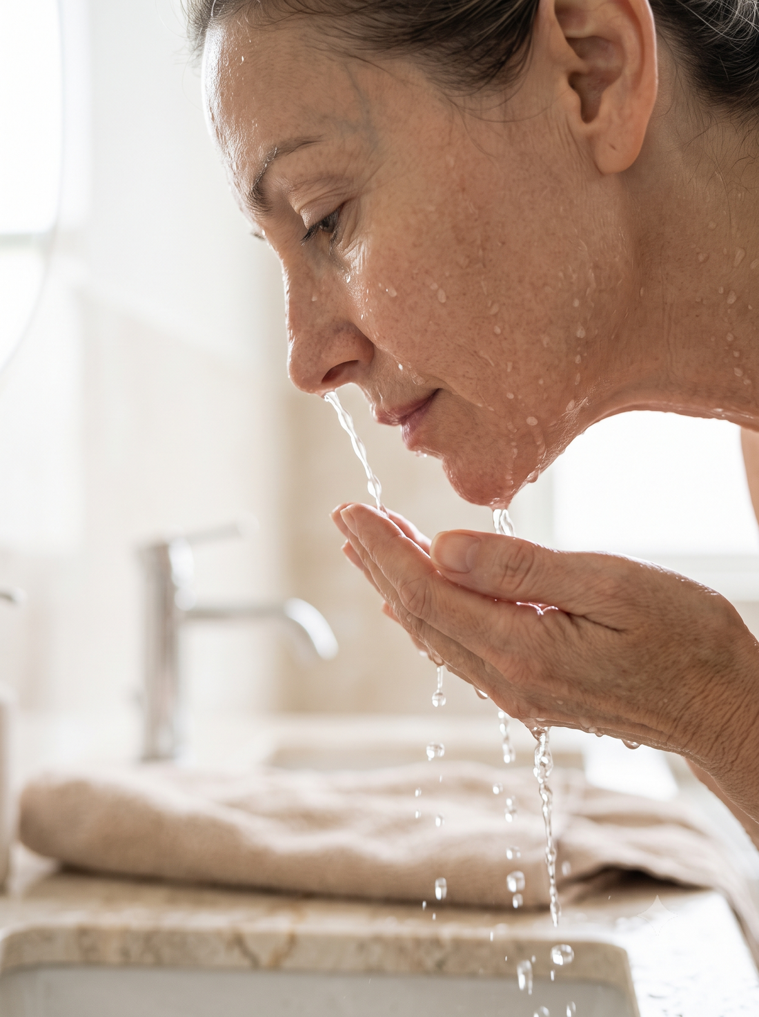 Rinse your face thoroughly with lukewarm water