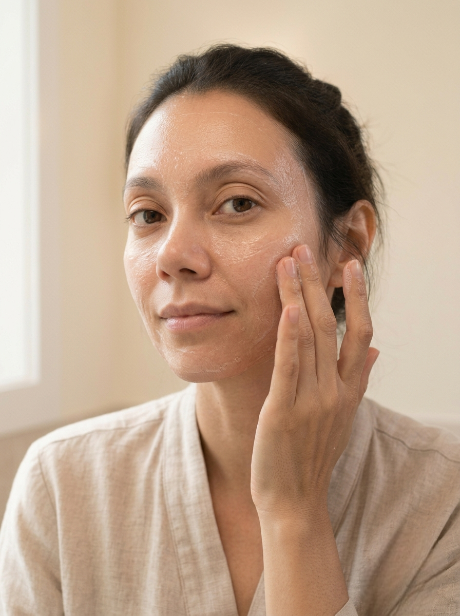 ake a pearl-sized amount of serum and gently spread it over your face