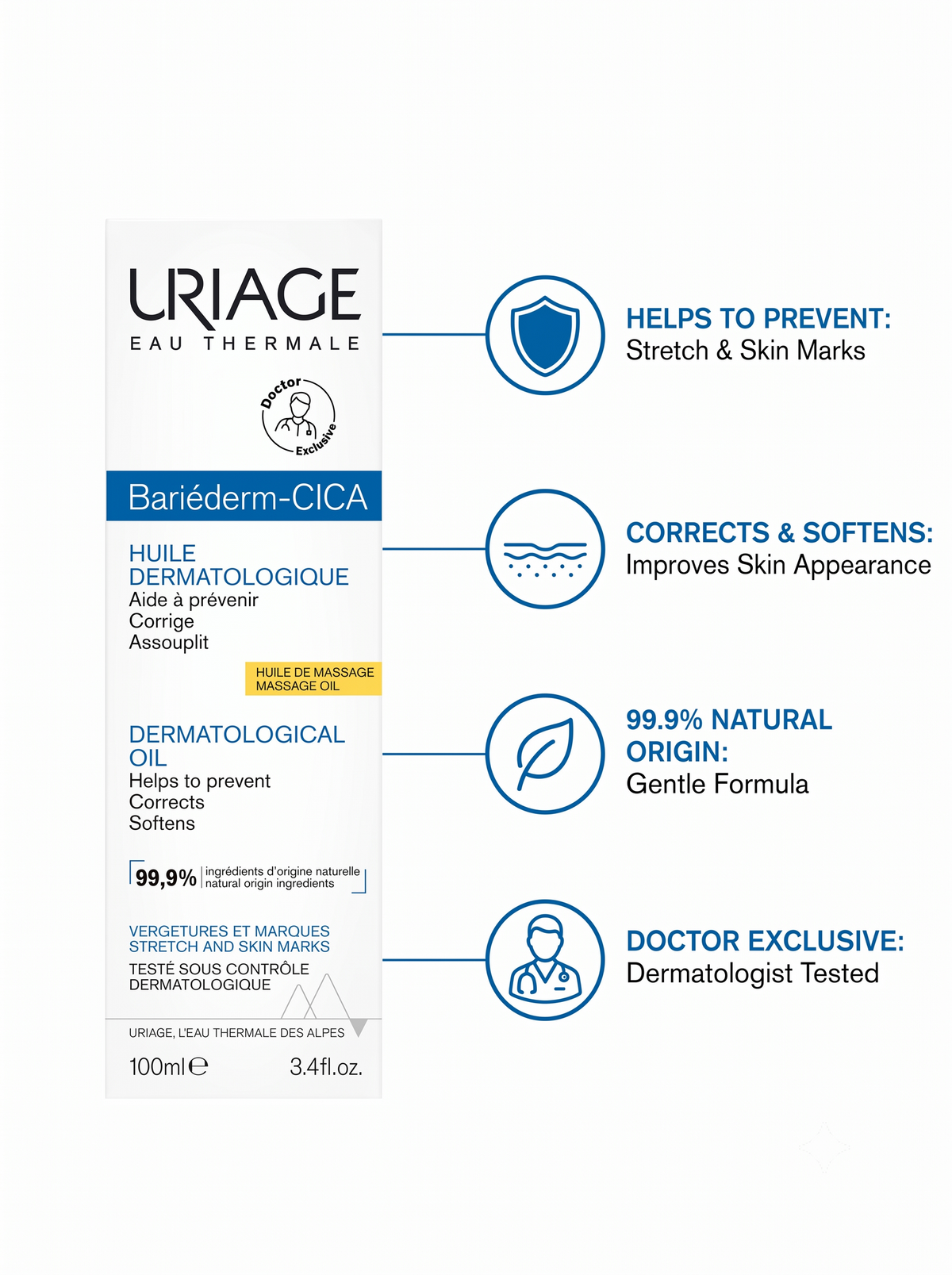 Uriage Bariéderm-Cica Dermatological Oil For Stretch Marks