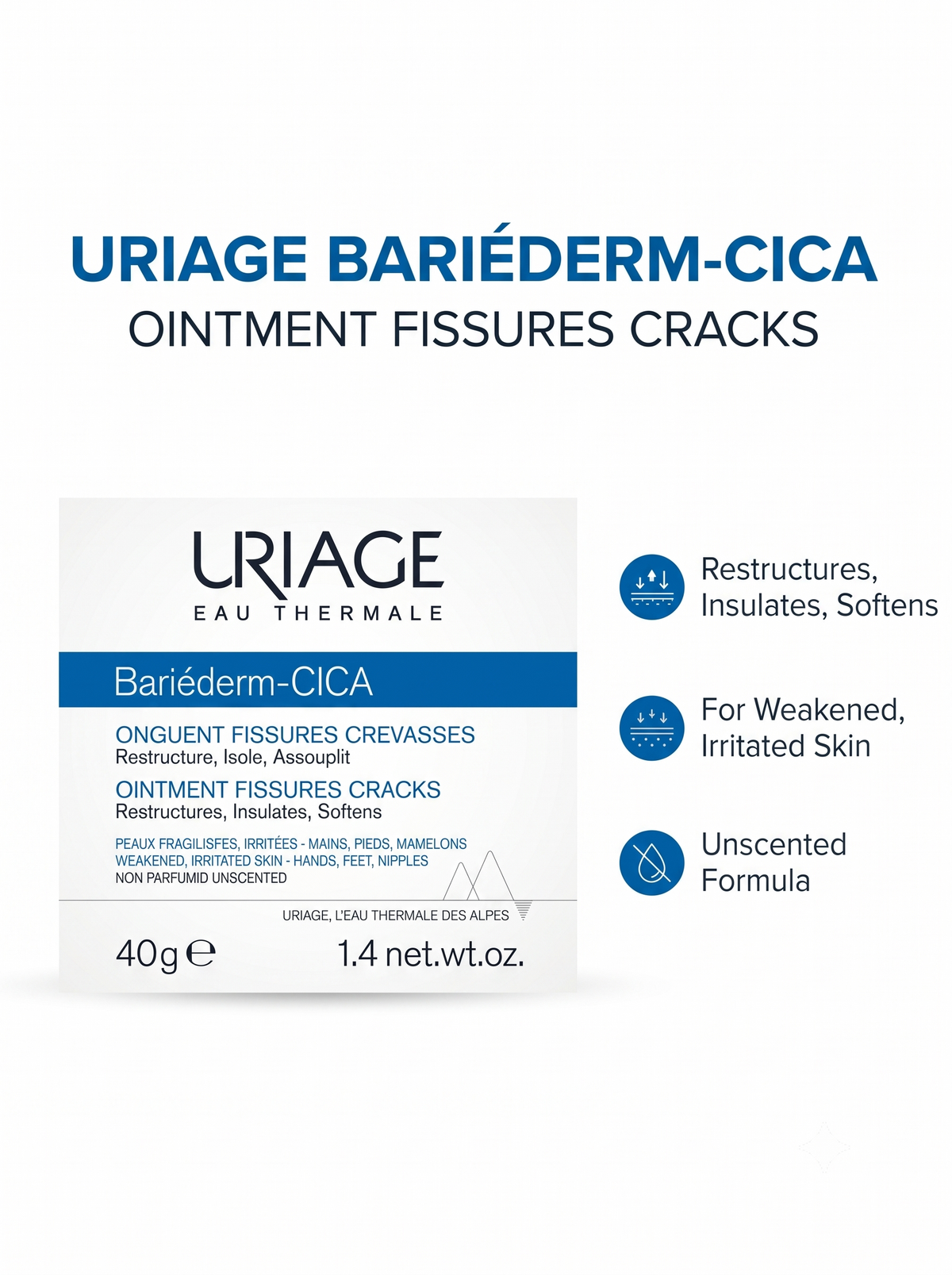 Uriage Bariéderm-Cica Protective Ointment For Dry Cracked Skin