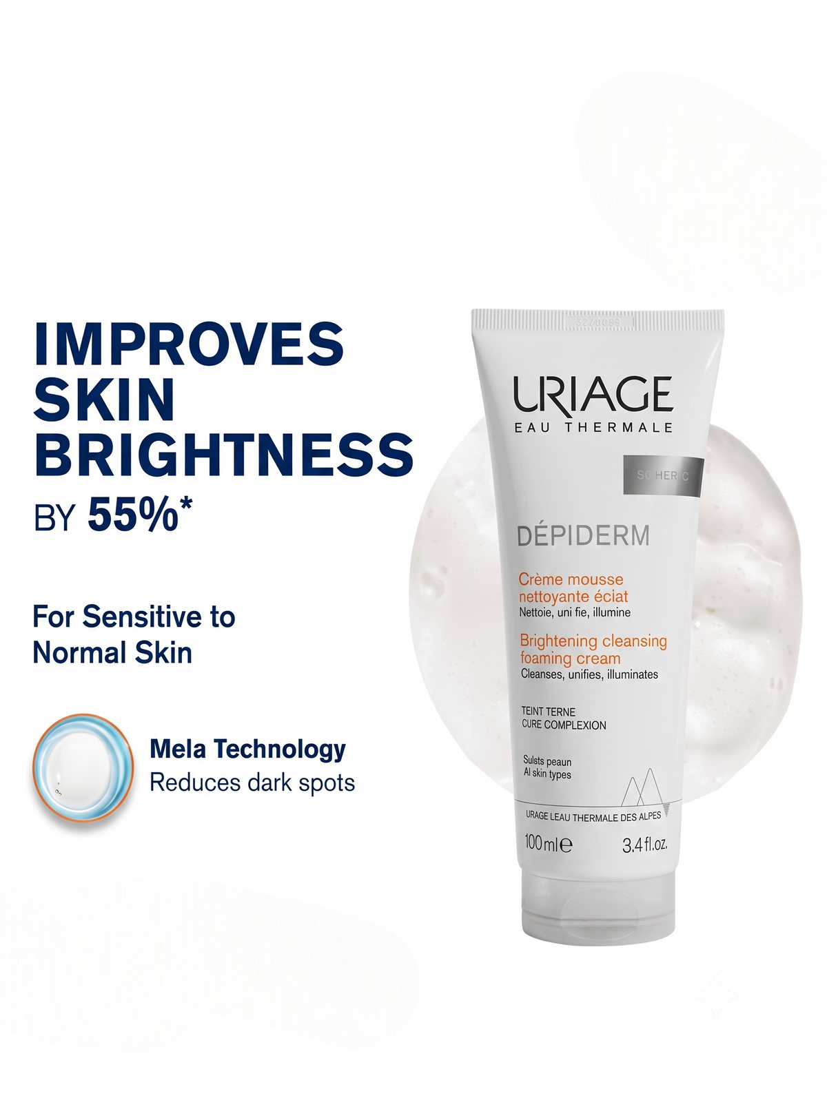 Uriage Depiderm Brightening Cleansing Foaming Cream Vitamin C