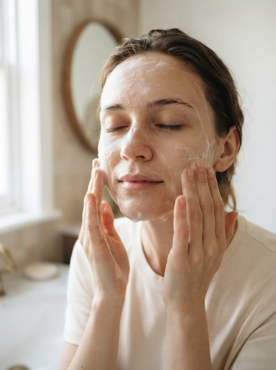 Gently massage in circular motions