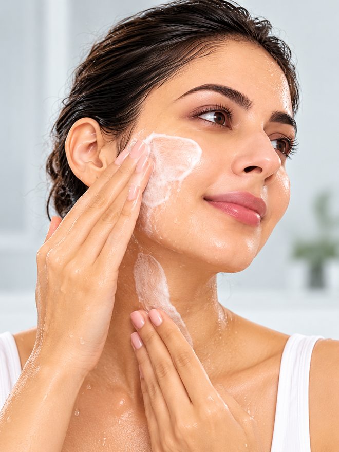 Apply the cream evenly across your face and neck every morning